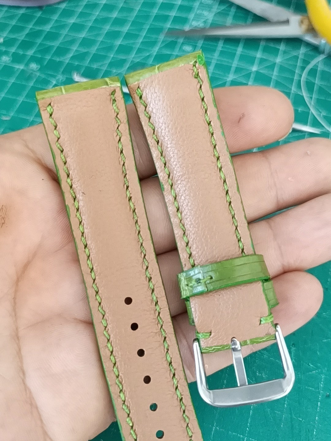 Handmade Crocodile Leather Watch Strap 20mm 18mm