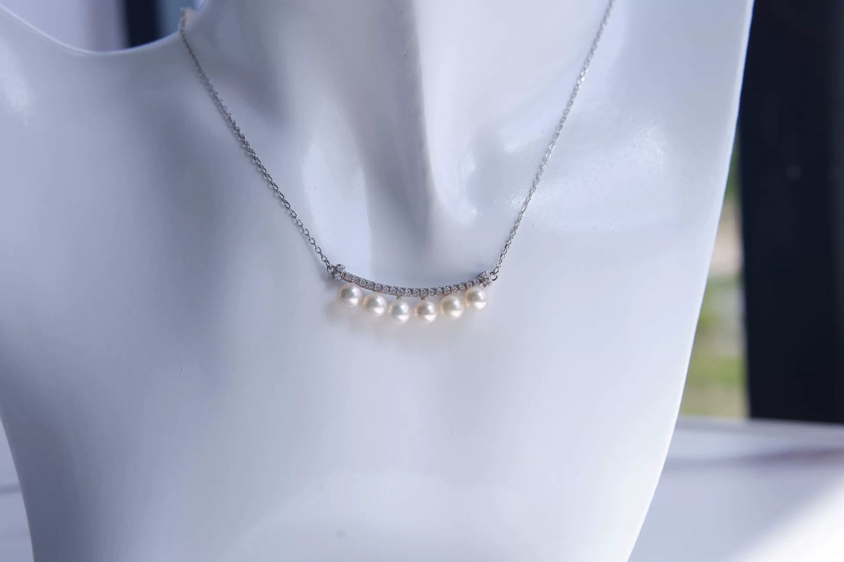 Collana Sorriso in Argento Sterling con Perle d'Acqua Dolce