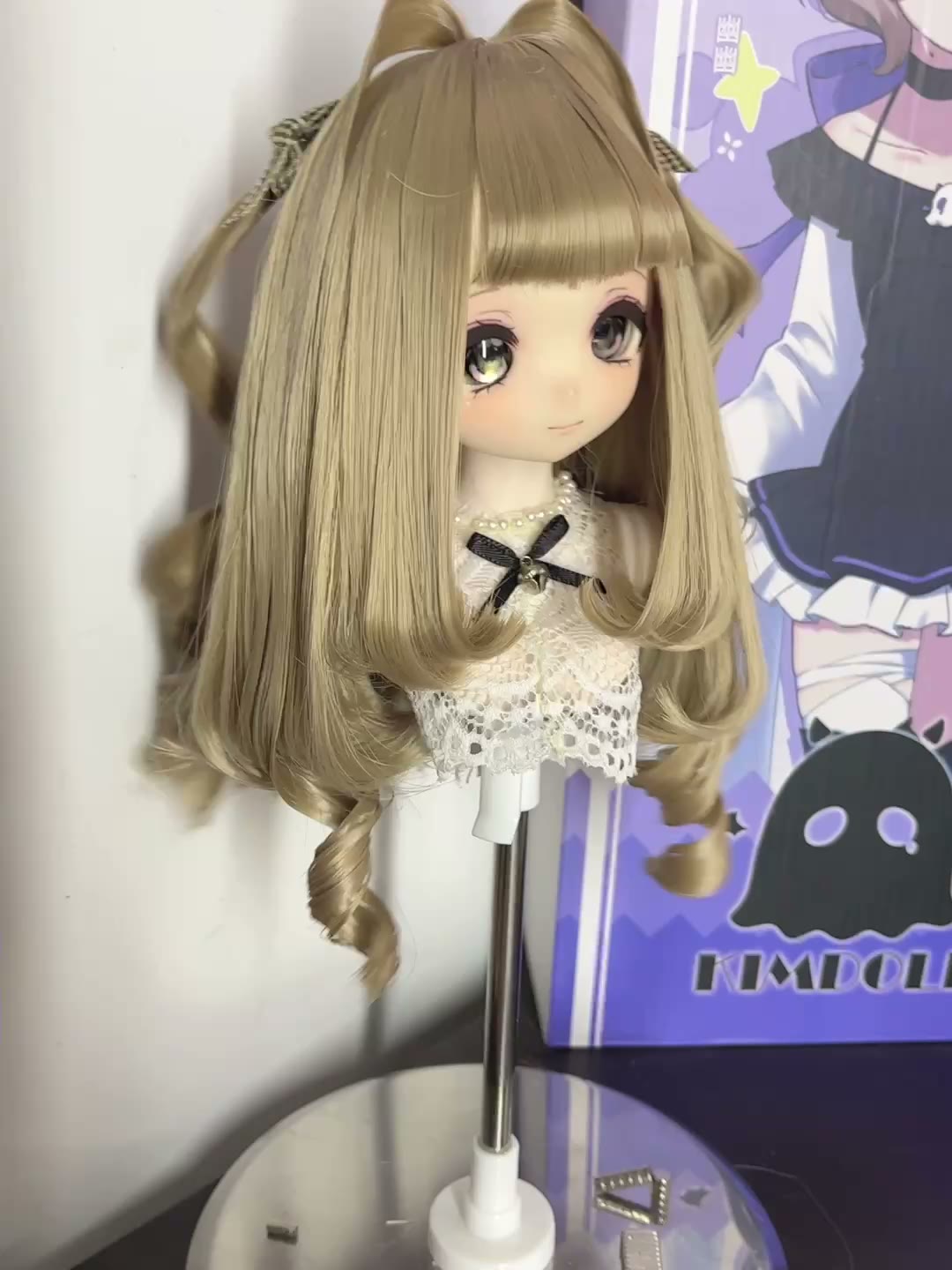 Ash Blonde Twin Tail Doll Wig
