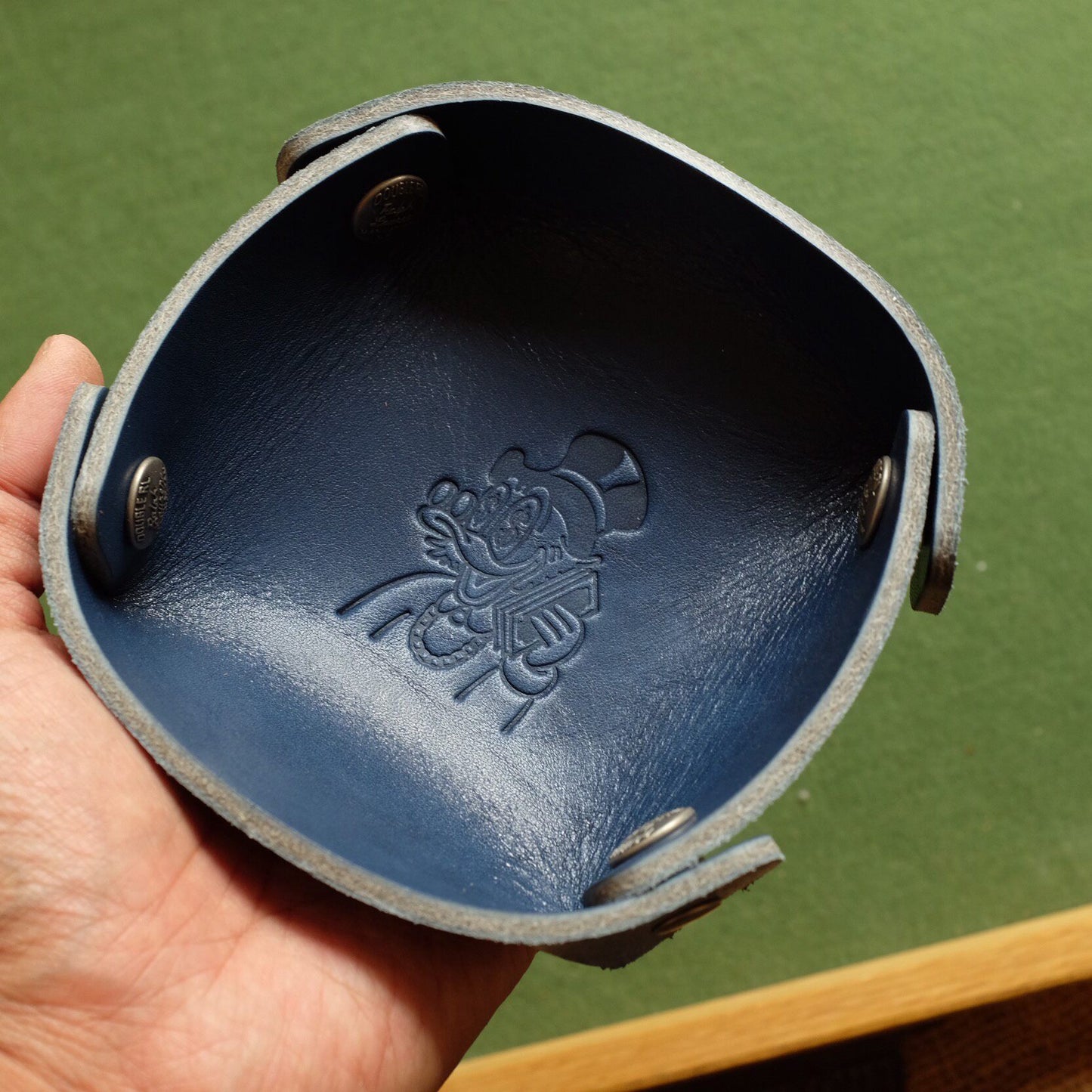 Thick Leather Pouch with Four-Snap Closure