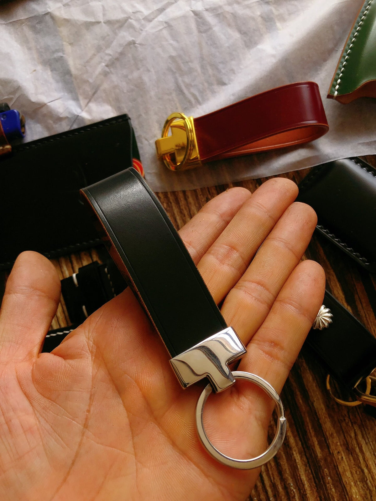 Horween Shell Cordovan Leather Key Fob