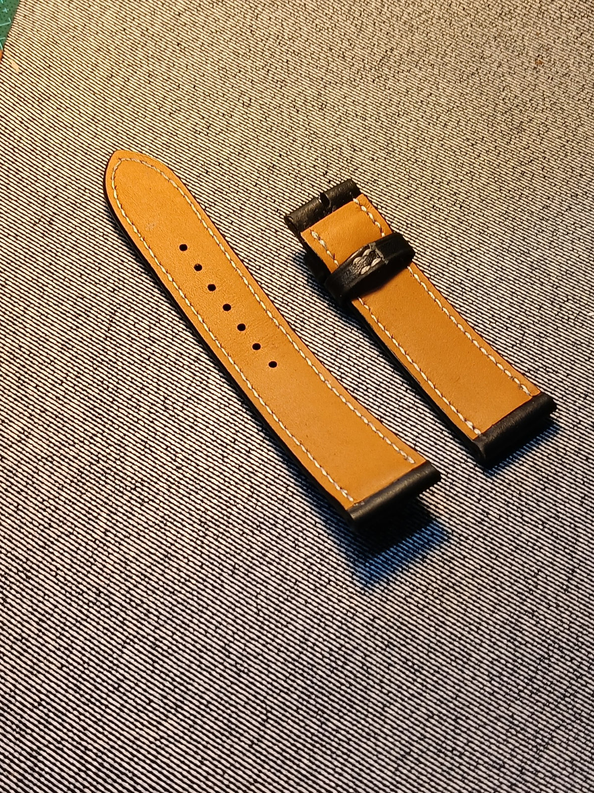 Black Leather Watch Strap 22mm