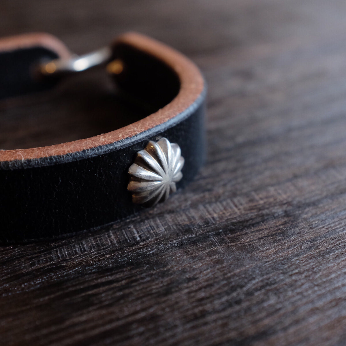 Leather Wristband with Silver S Hook