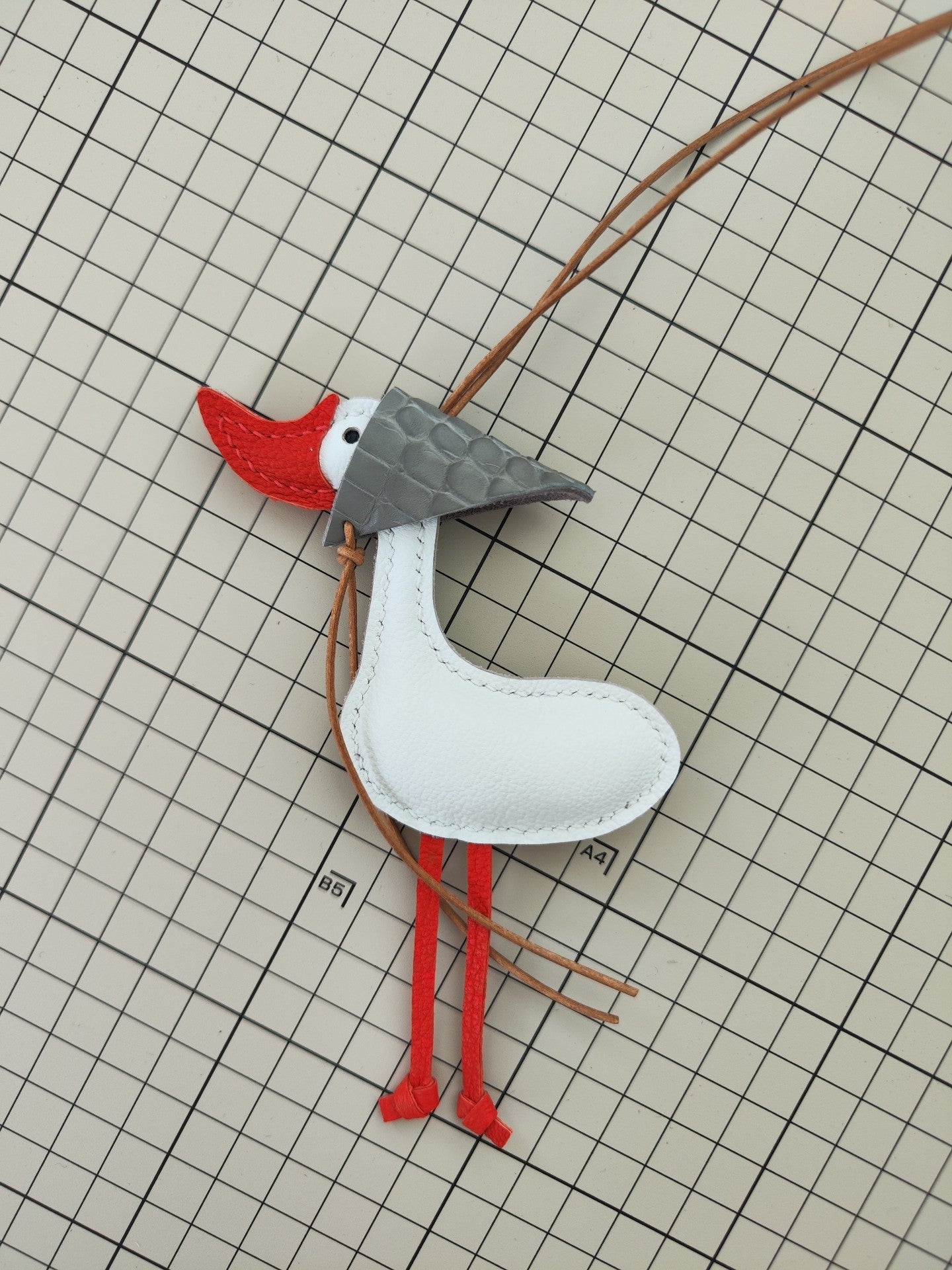 Handmade Leather Lucky Duck Keychain Bag Charm