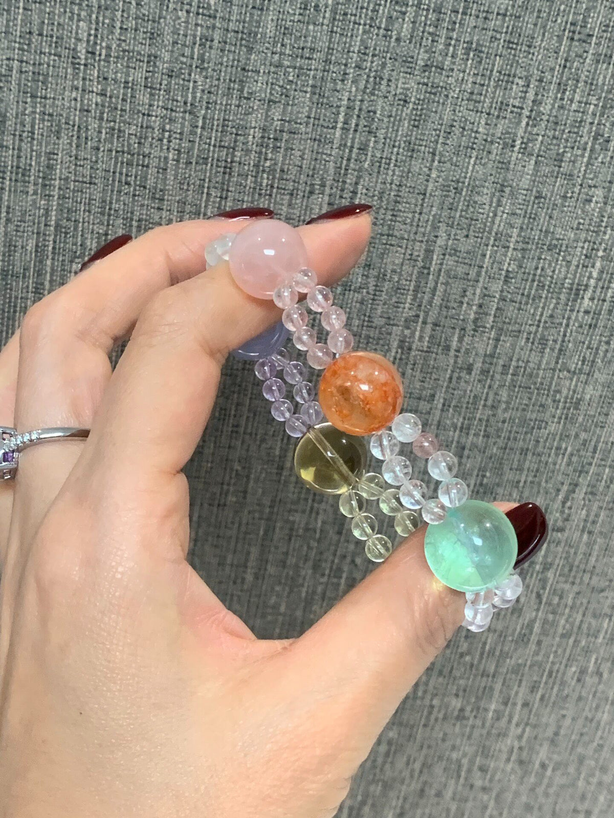 Bracciale di perle in cristallo multicolore Multi Treasure