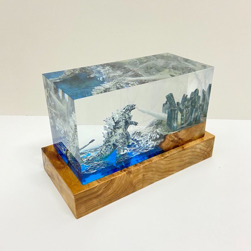 Godzilla Diorama Resin Block with LED Lighting