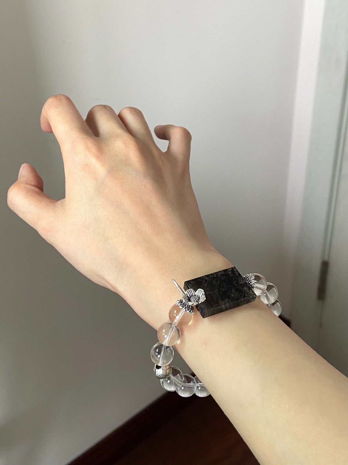 White Phantom Quartz Bracelet 10mm Beads