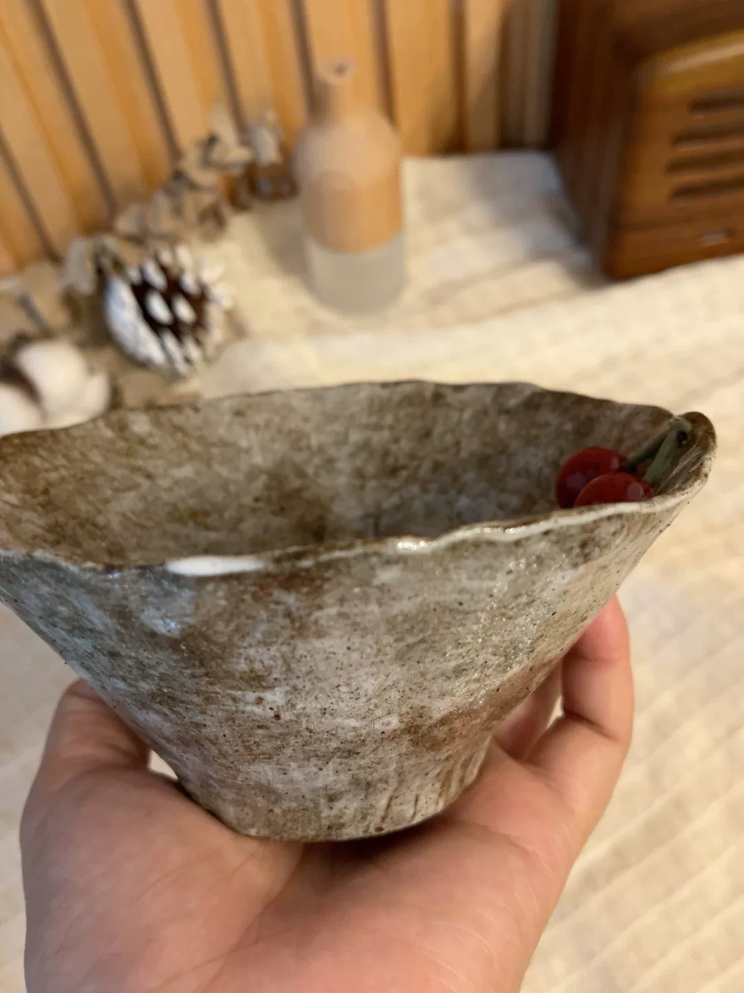 Handmade Ceramic Cherry Bowl 380 ml