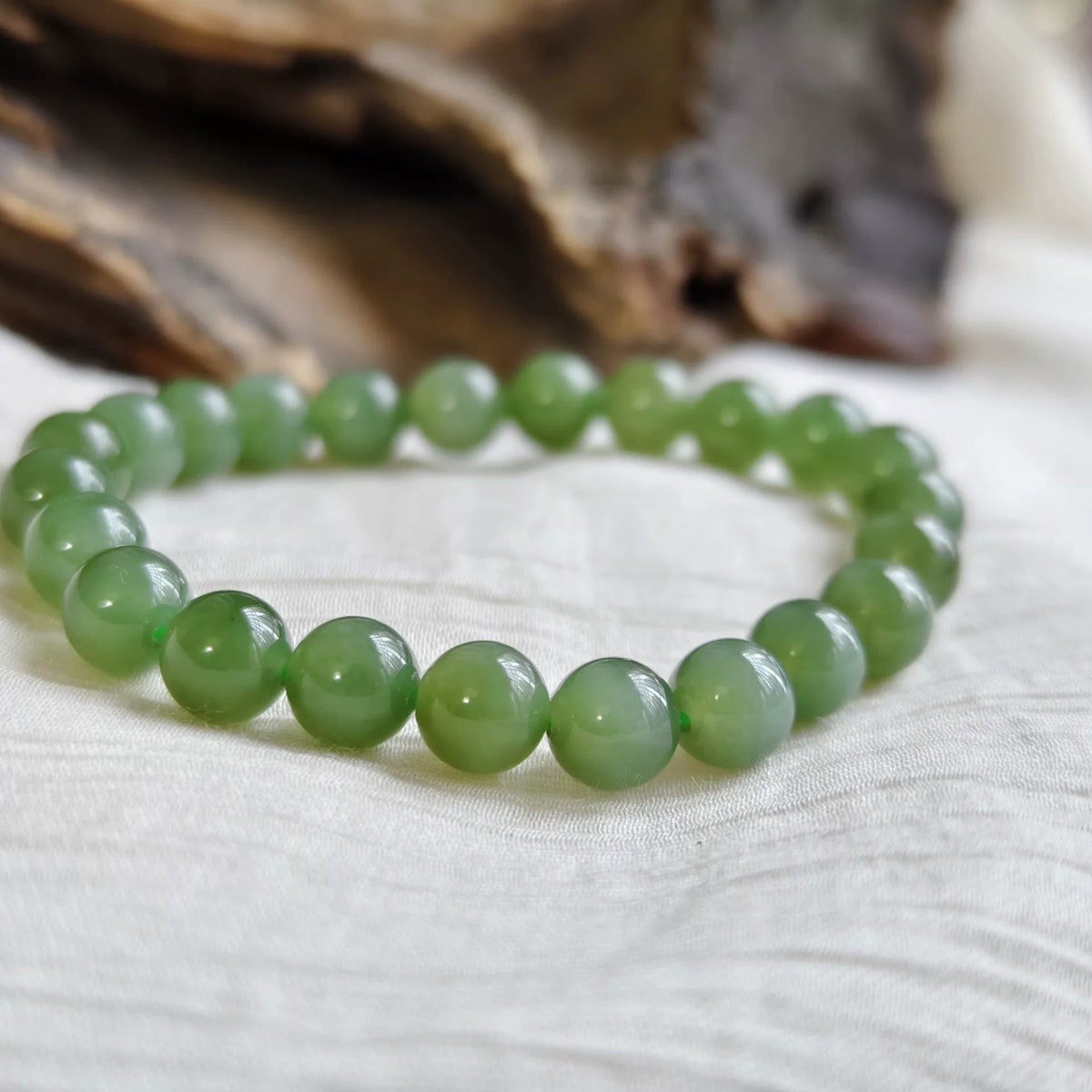 Braccialiale in perle di Giada Nefrite Naturale Rosa e Verde 8mm