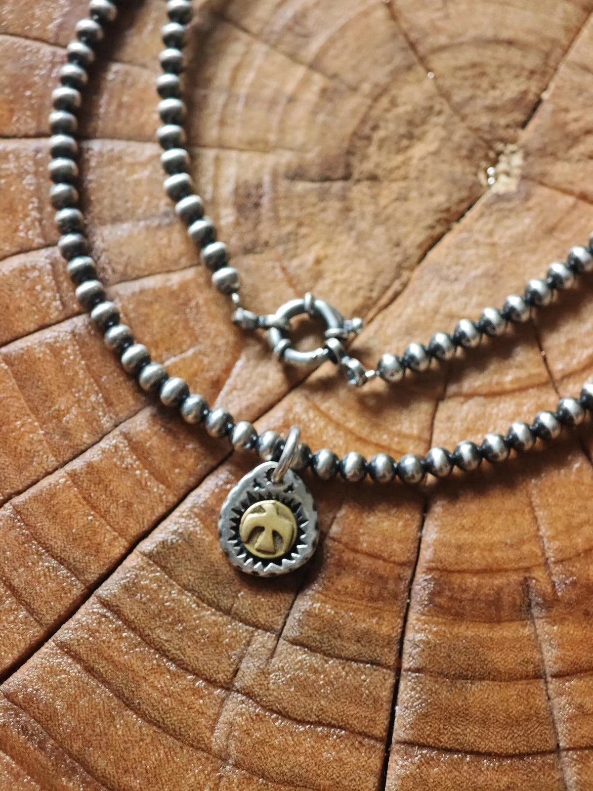 Gunmetal Kralenketting 55cm
