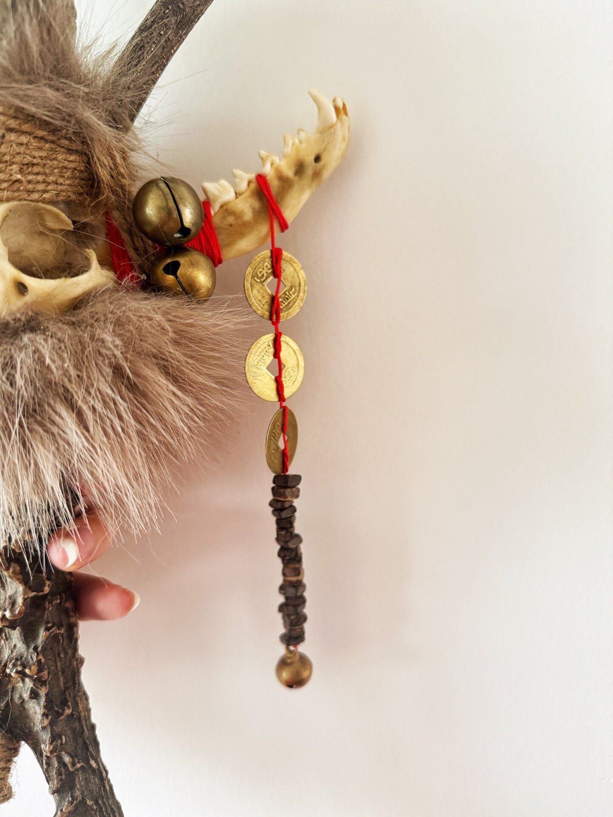 Shamanic Antler Staff with Raw Tea Crystal