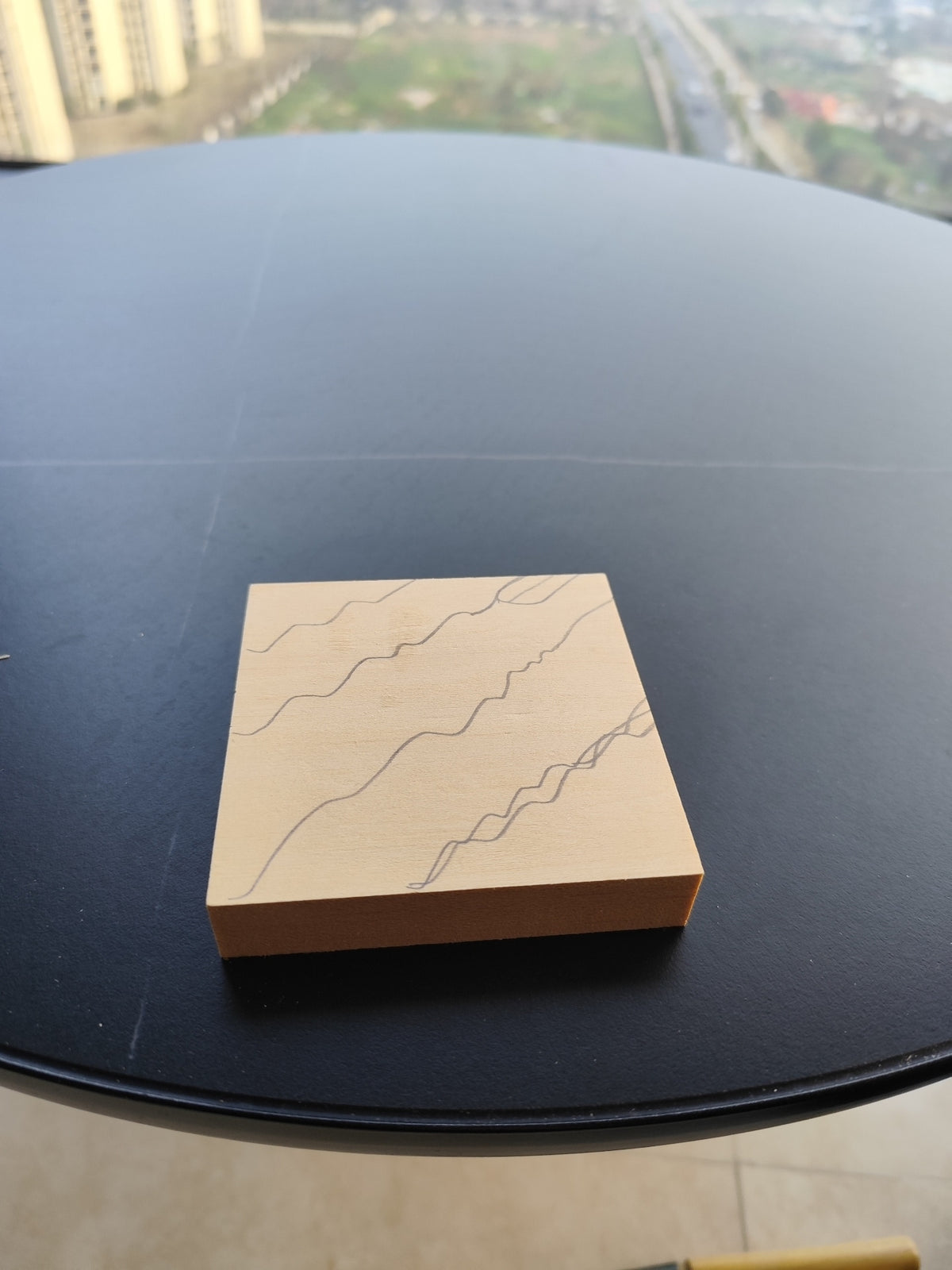 Handcrafted Linden Wood Wave Sculpture 10cm