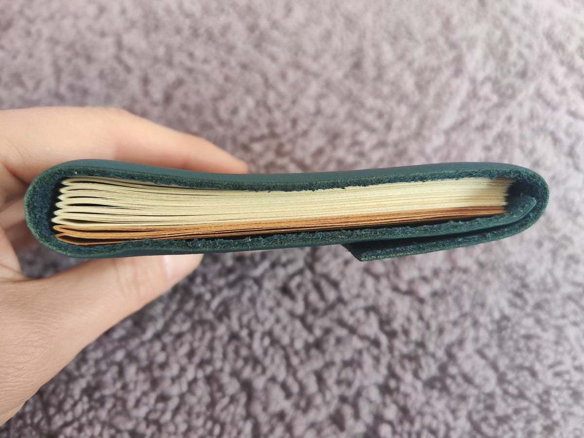 Handcrafted Leather Notebook with Pebbled Cowhide Cover