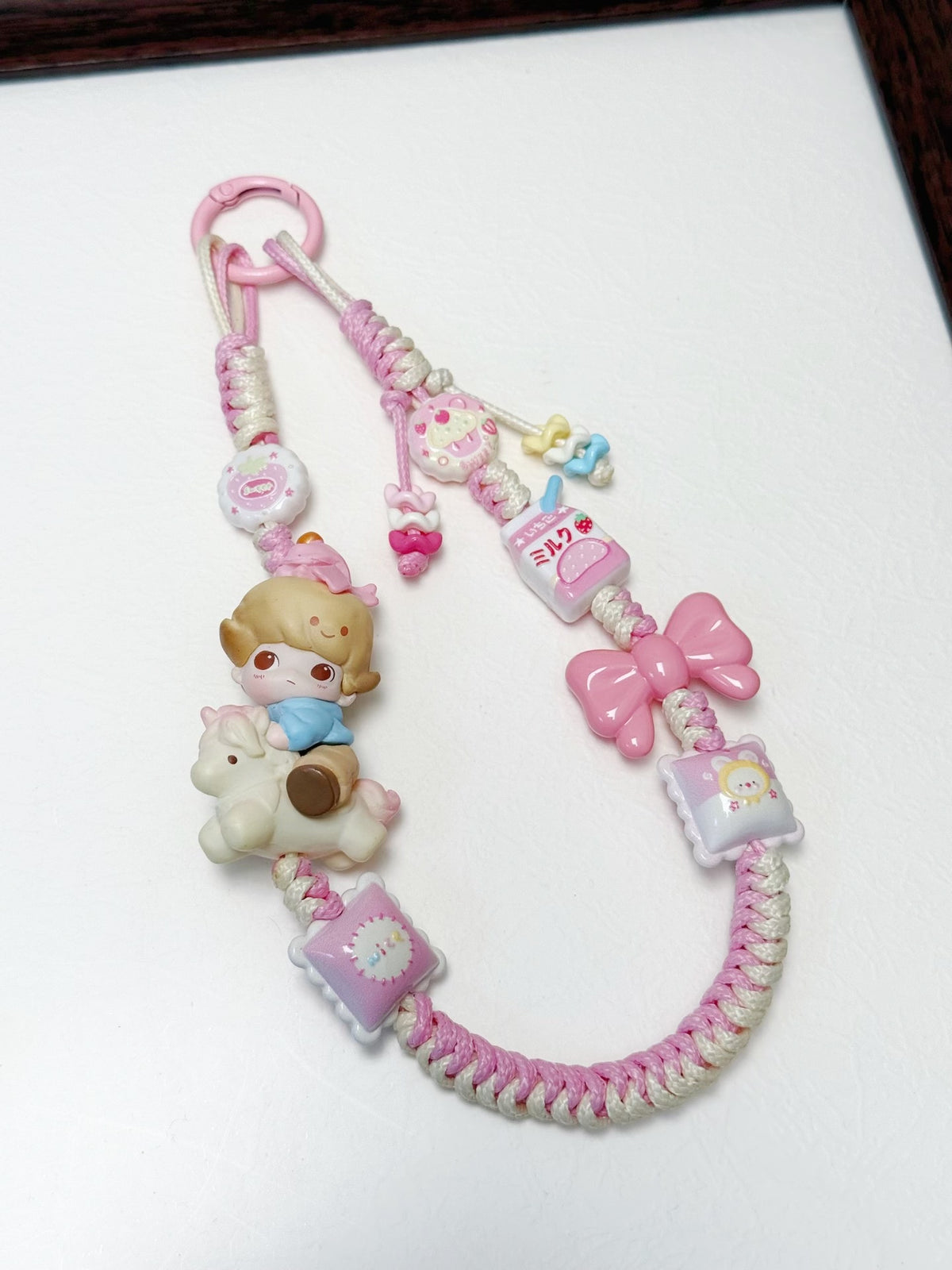 Dimoo Pastel Braided Phone Strap Charm