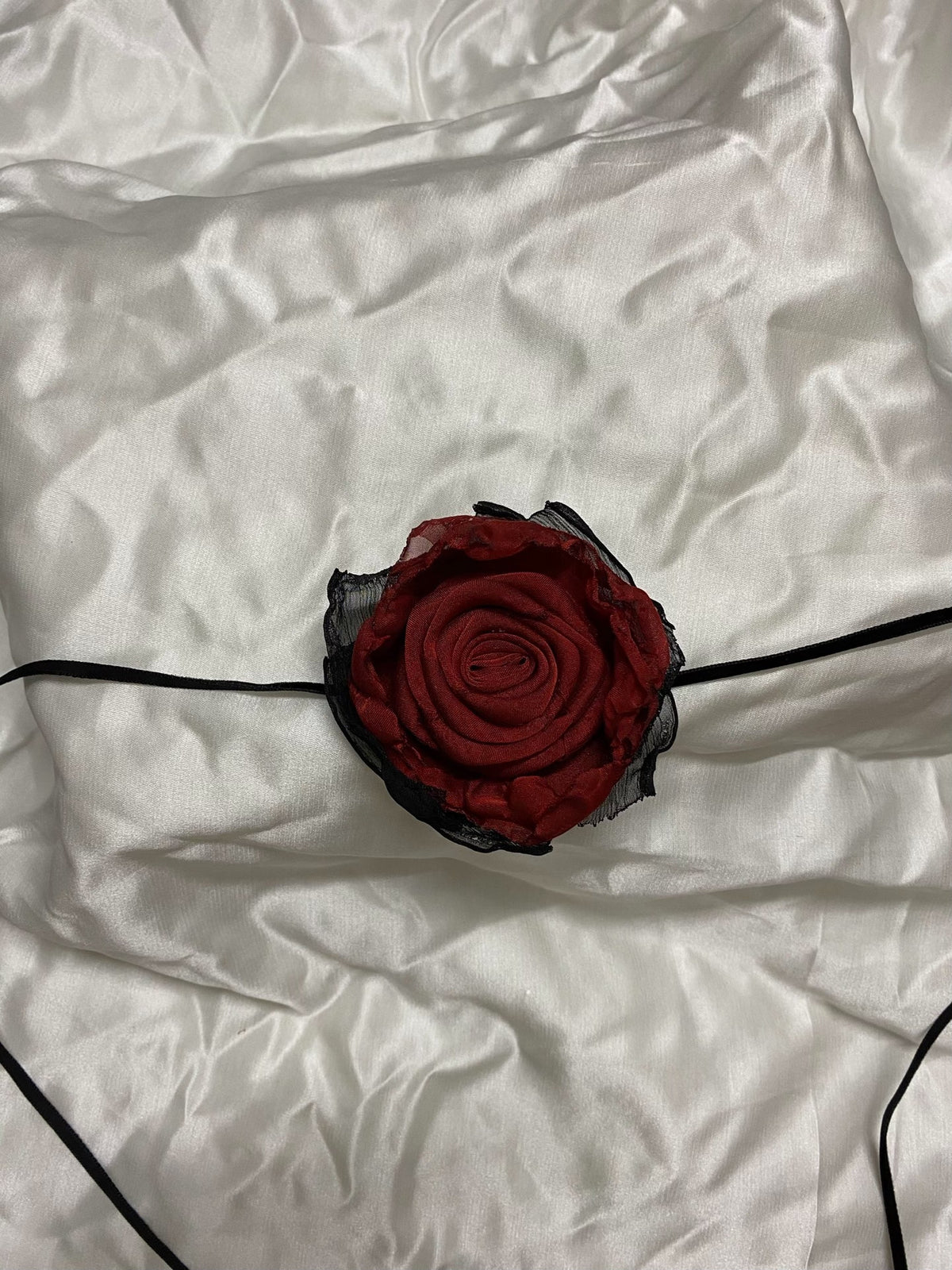 Handmade Red Rose Lolita Choker Necklace