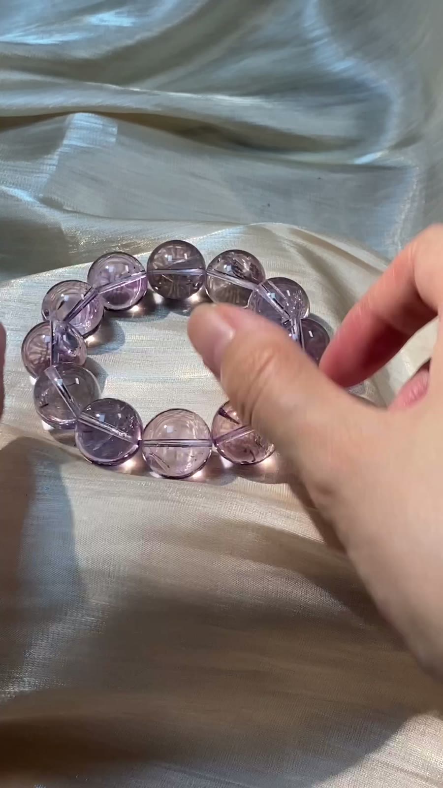 Bolivian Amethyst Beaded Bracelet 16mm
