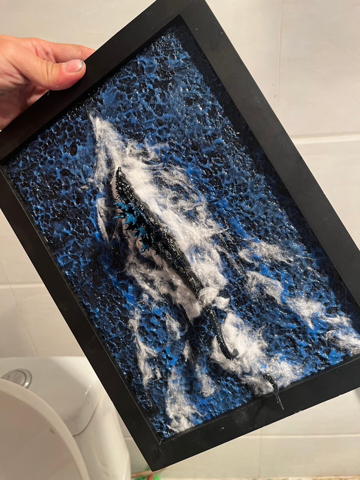 Framed Diorama Artwork Godzilla Ocean Scene