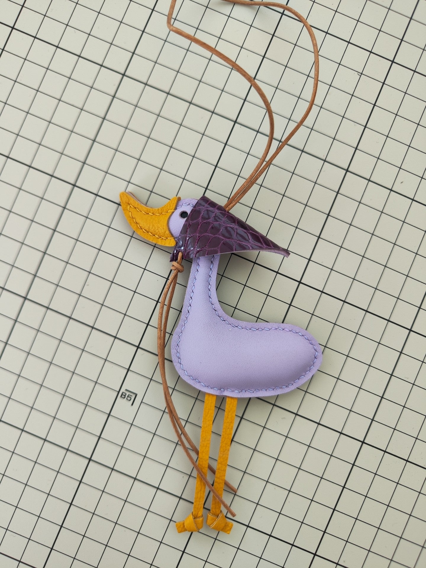 Handmade Leather Lucky Duck Keychain Bag Charm