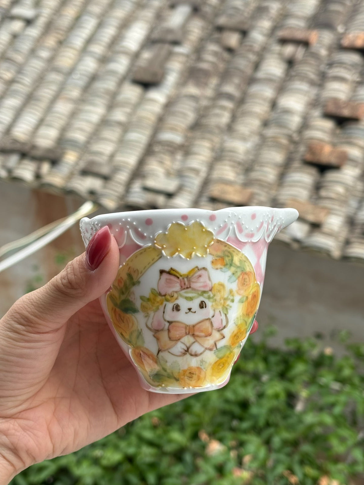 Jingdezhen Keramik Fairness-Cup Hase Rautenmuster