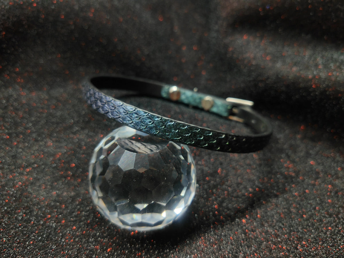 Green Purple Snake Scale Choker Bracelet