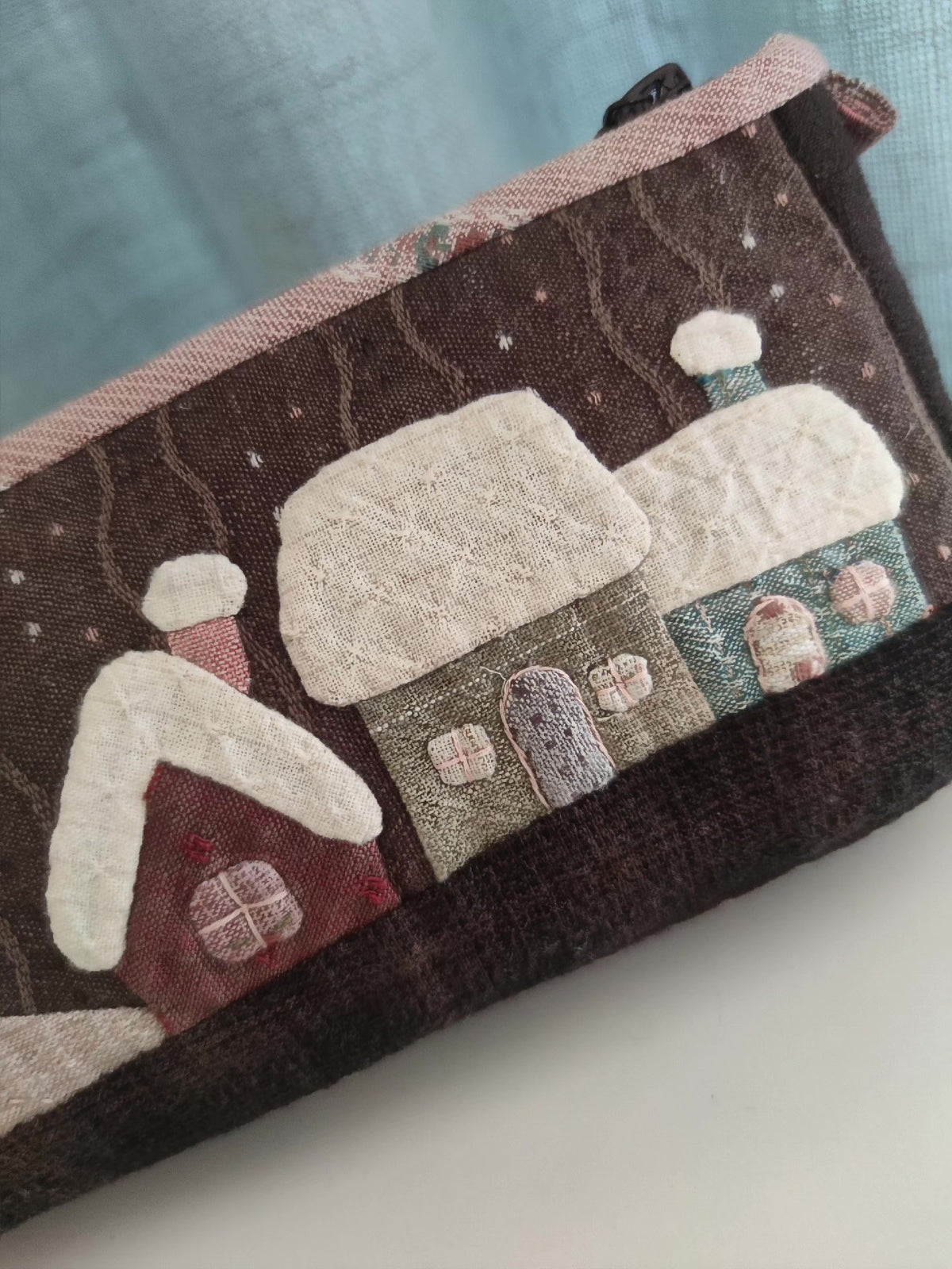 Snow House Patchwork Storage Pouch