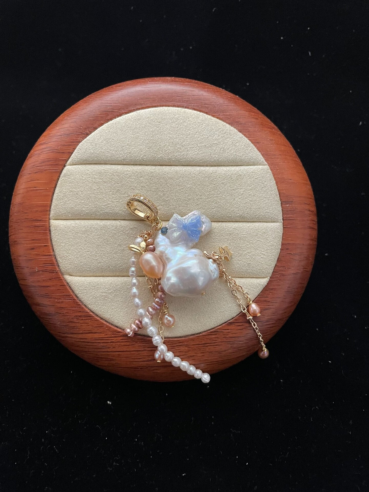 Natural Baroque Pearl Rabbit Pendant