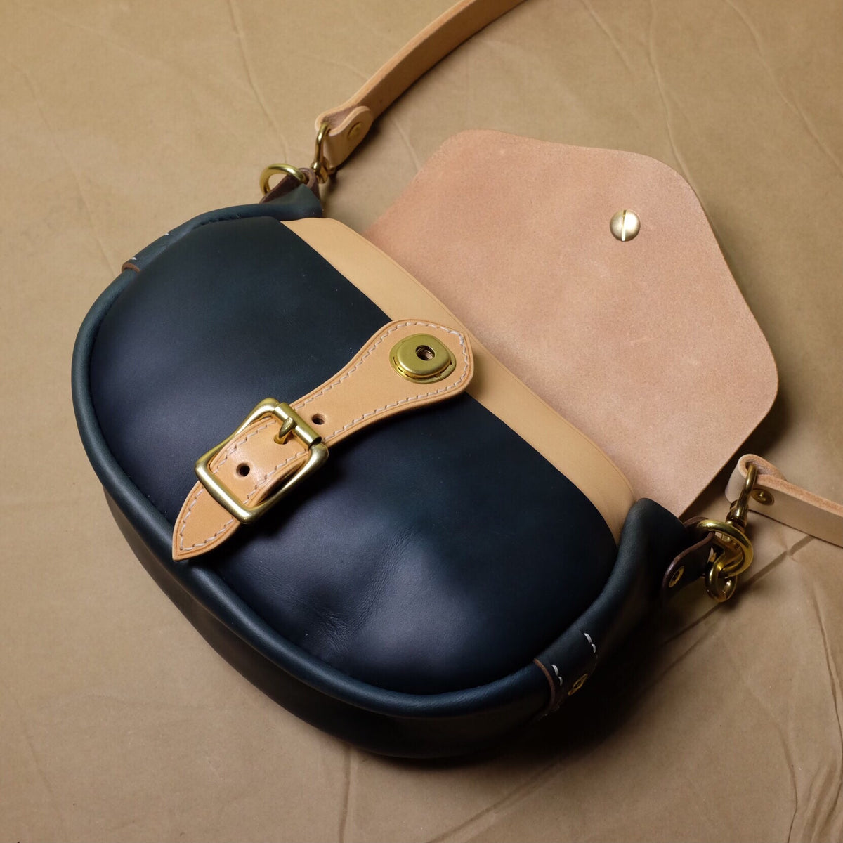 Horween Leather Saddle Bag Two-Tone