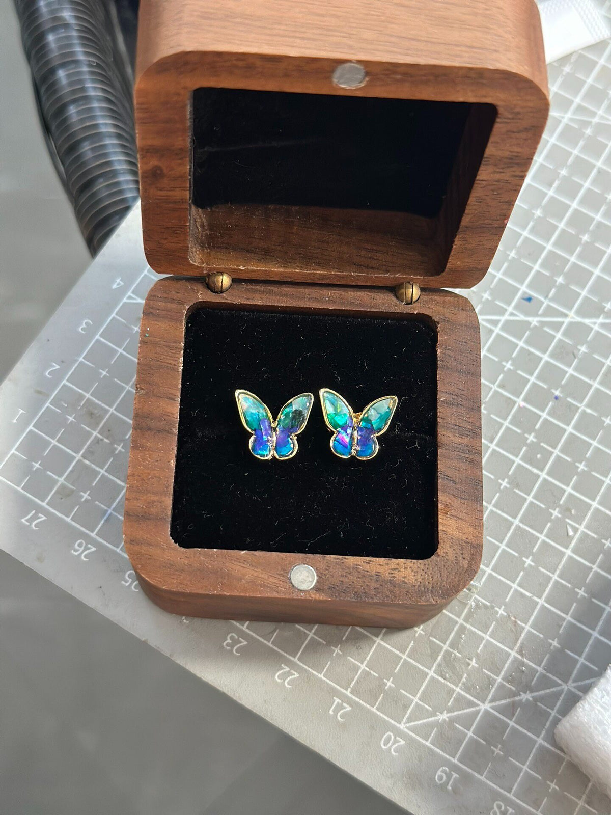 Mother of Pearl Butterfly Stud Earrings