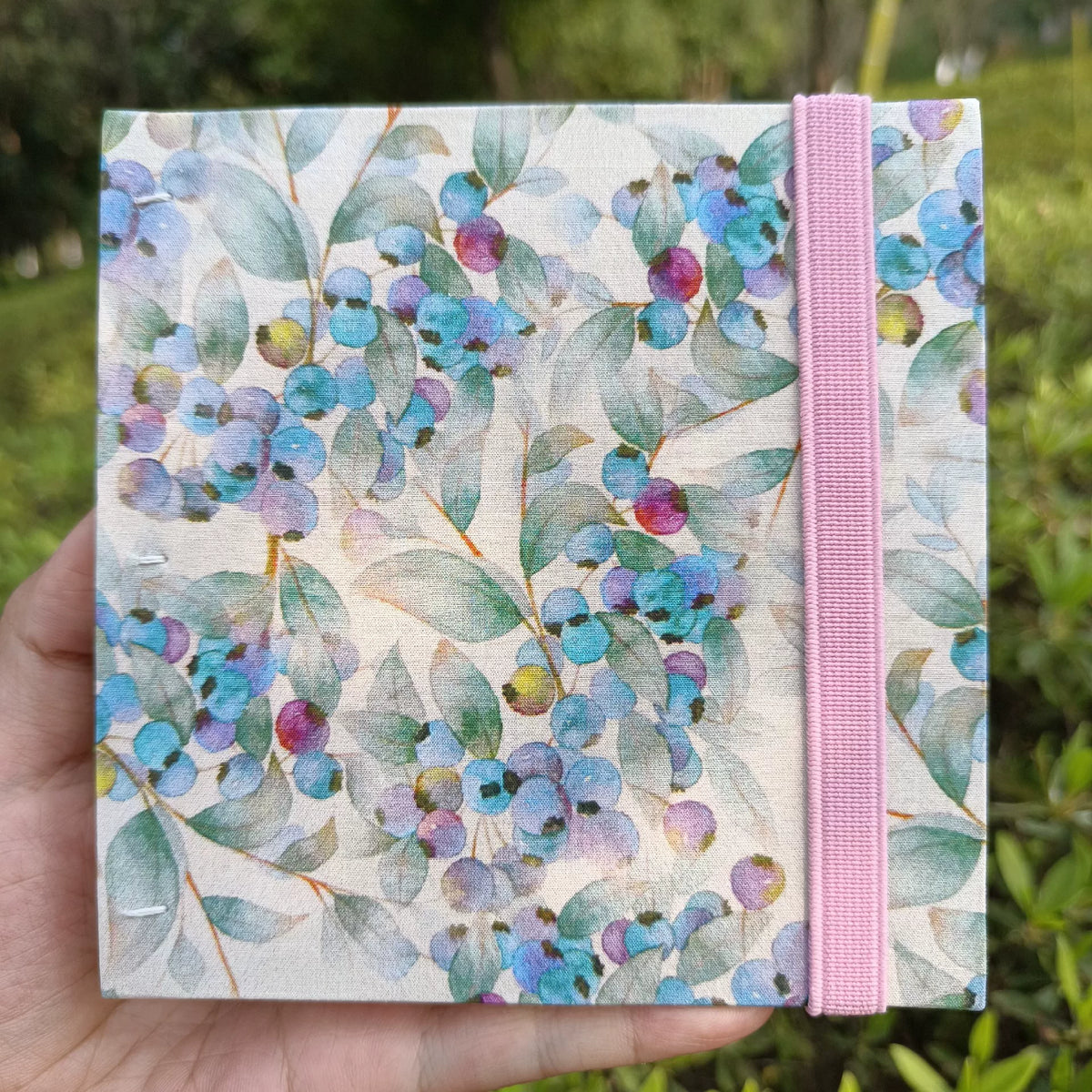 Caderno de Aquarela em Algodão Feito à Mão 12cm Quadrado
