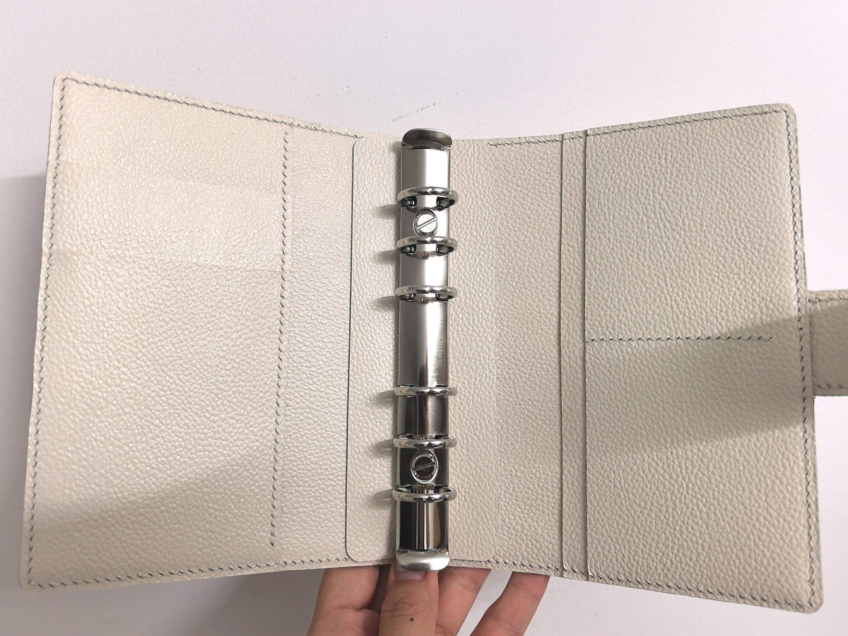 Handmade Leather Binder with Six Ring Mechanism