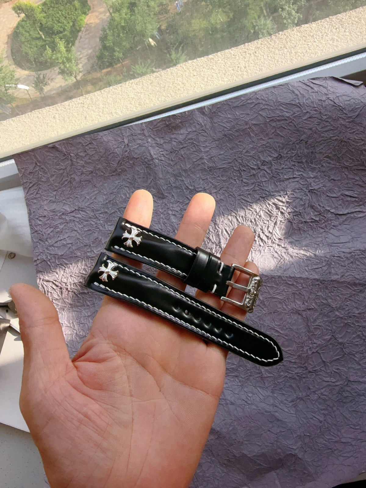 Handcrafted Black Shell Cordovan Watch Strap