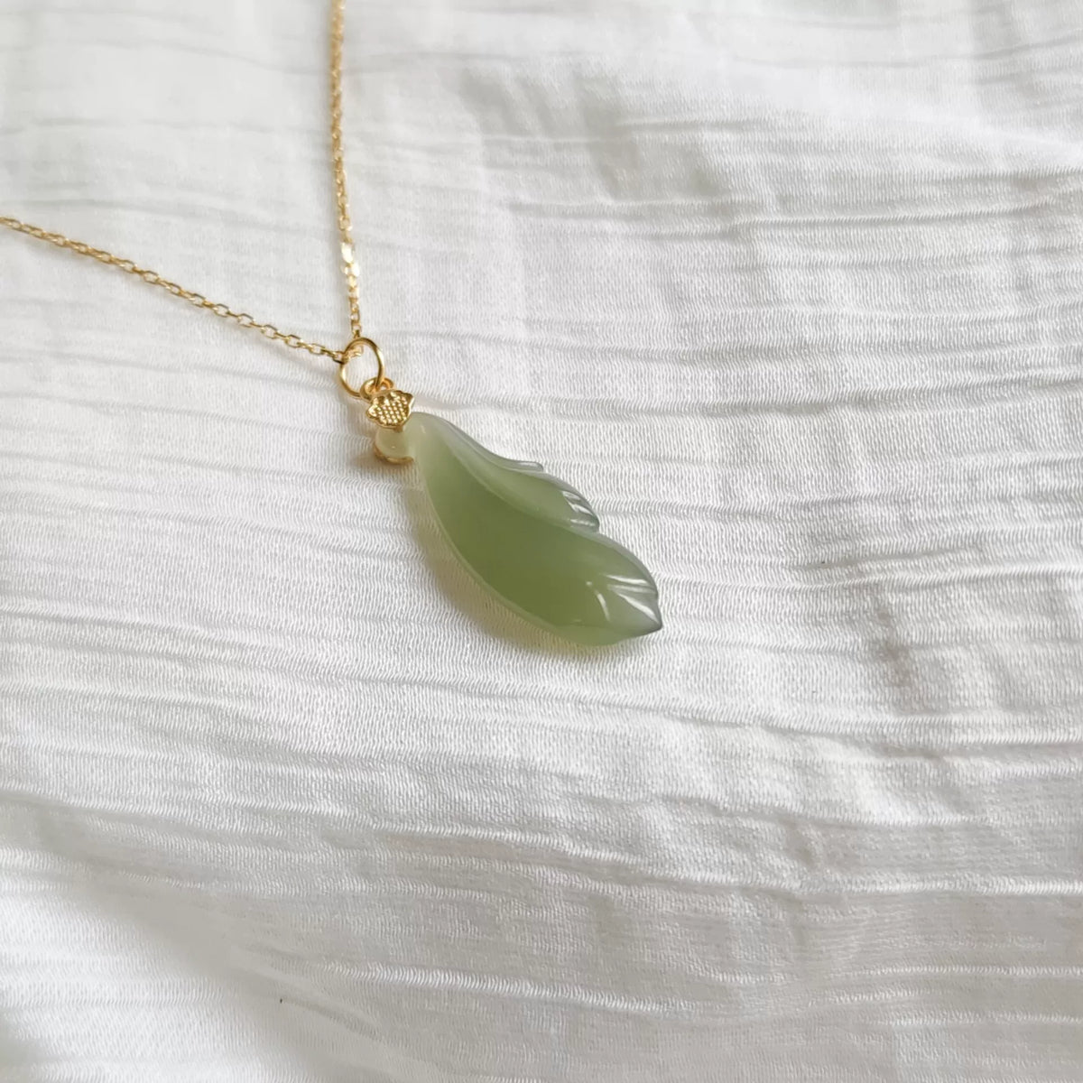 High Ice Hetian-Jade Halskette in Seegrün