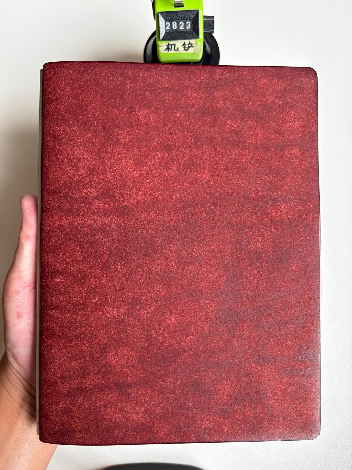 Handmade A5 Leather Binder, Wine-Red Pueblo, 15-Ring Mechanism