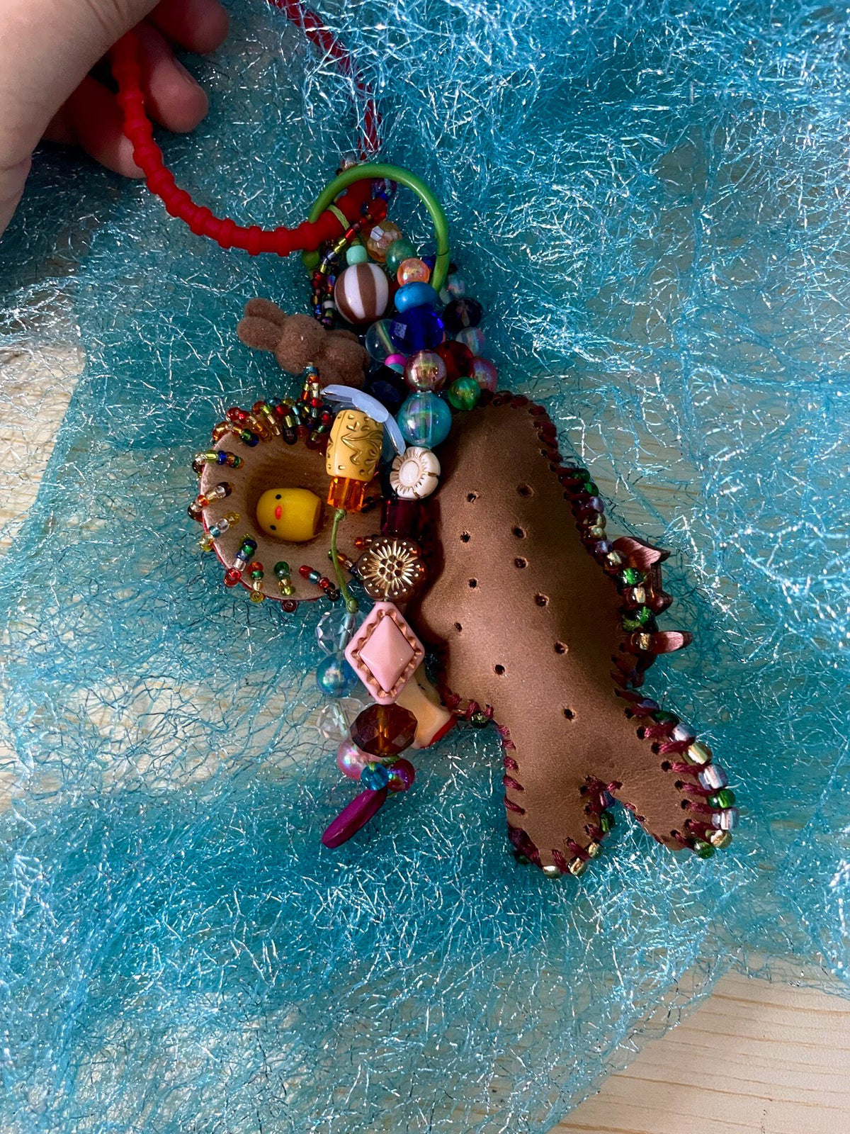 Handmade Beaded Keychain Bag Charm
