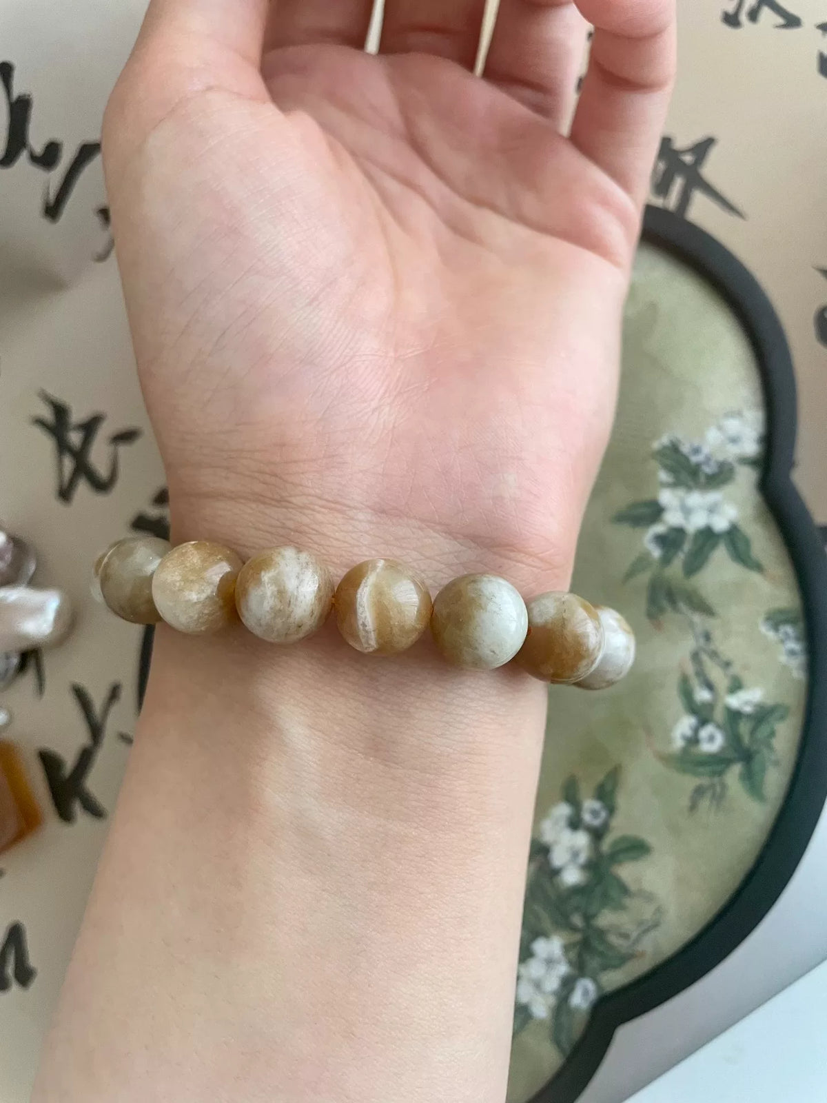 Hetian Jade 12mm Beaded Bracelet