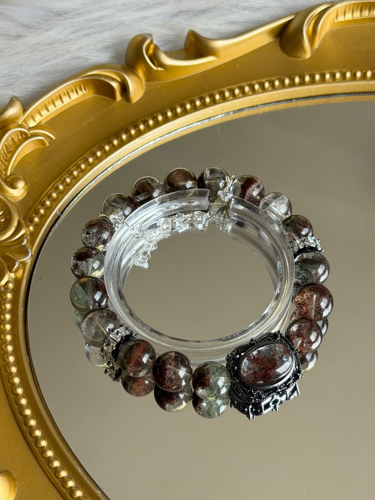 Natural Phantom Quartz Beaded Bracelet 10mm