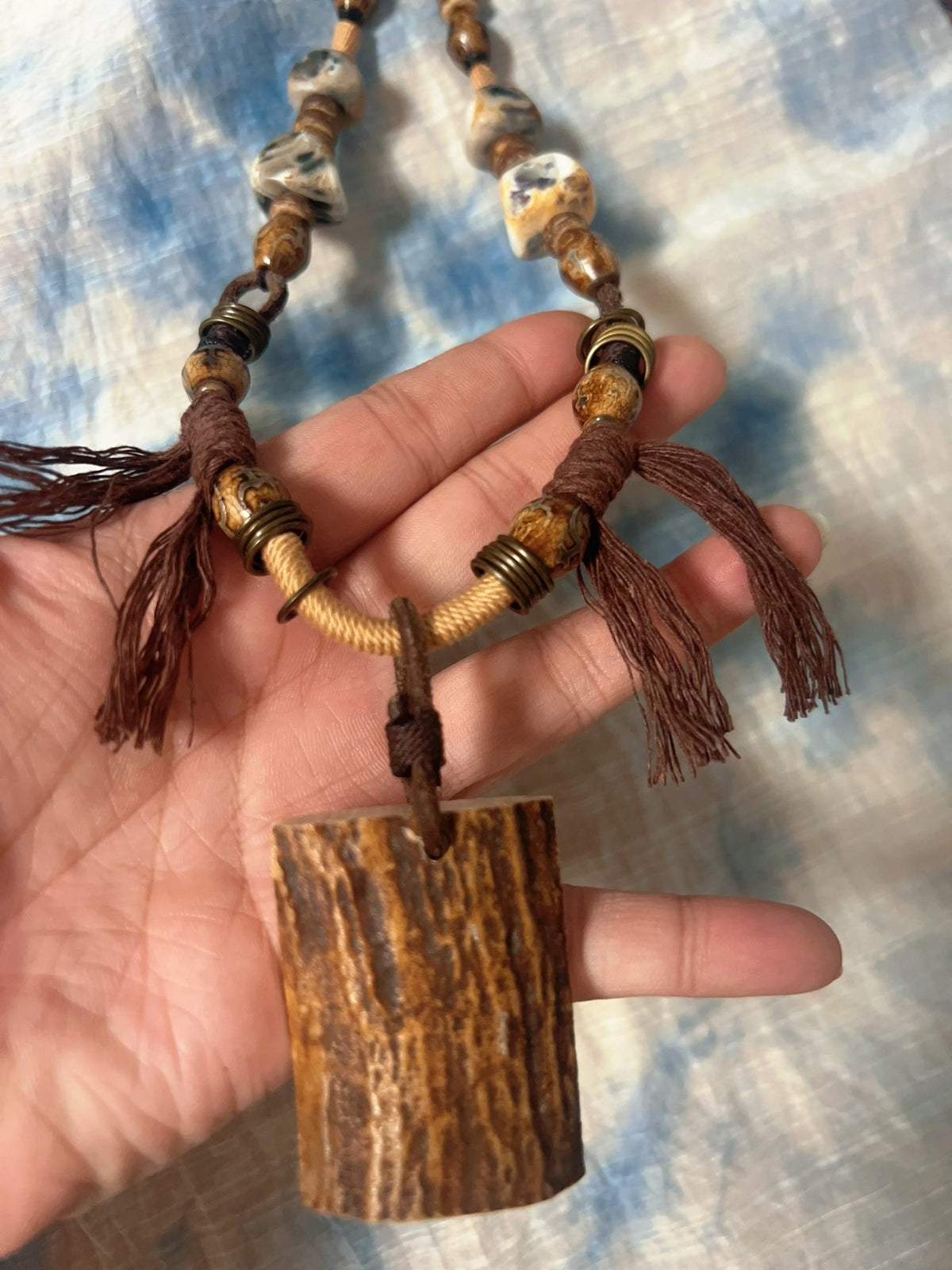Handcrafted Deer Antler Pendant Necklace
