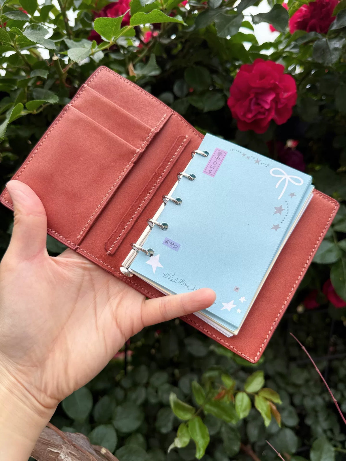 Agenda in pelle artigianale M5 rosa corallo