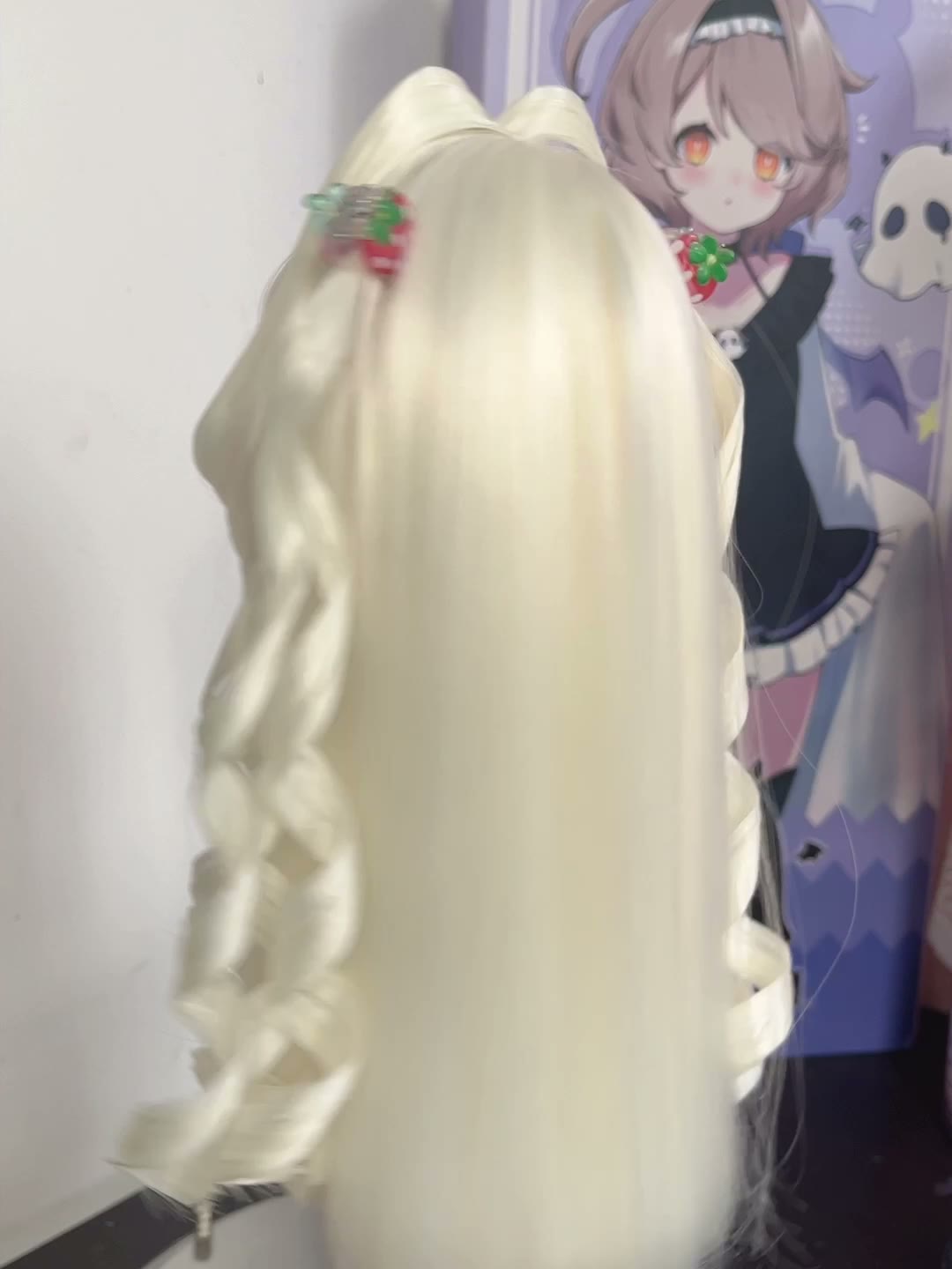 Cream Spiral Curl Doll Wig