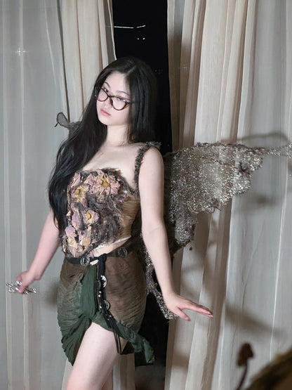 Faux Fur and Mesh Butterfly Wings Prop