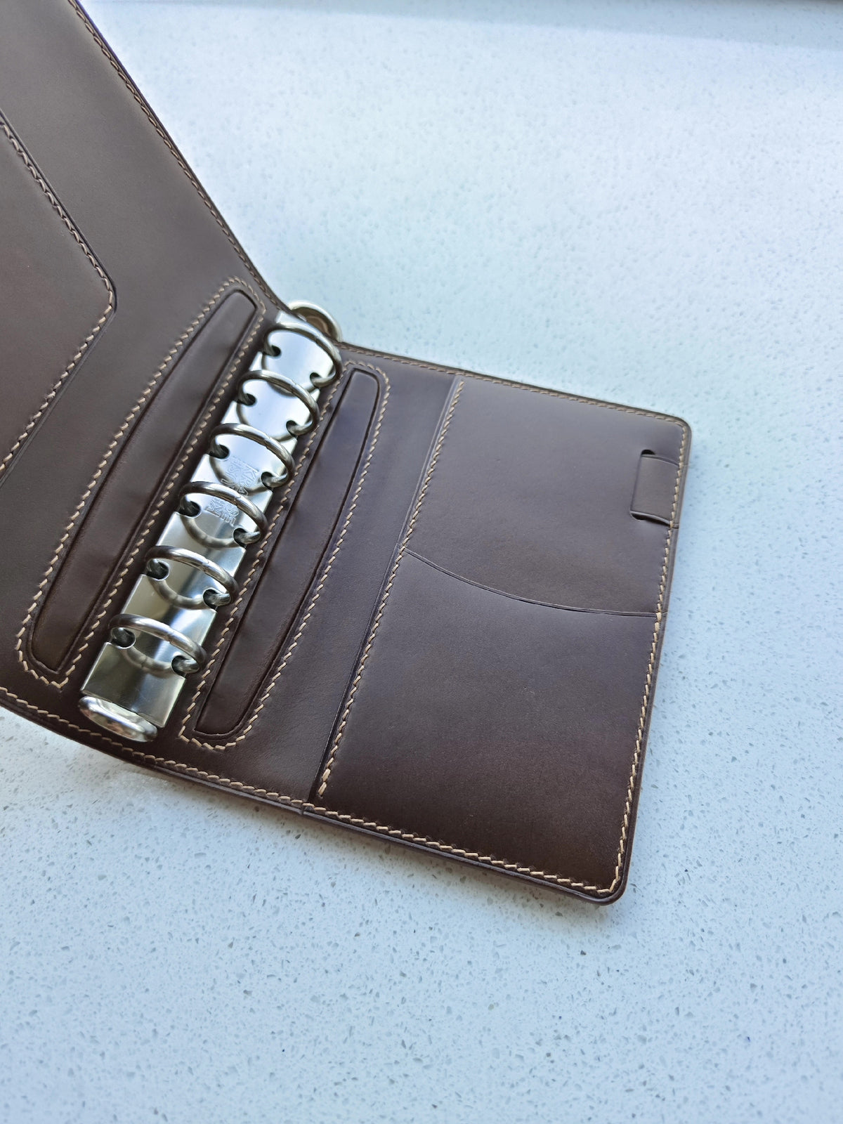 A7 Wide Loose Leaf Notebook Shiniki Horse Rump Leather