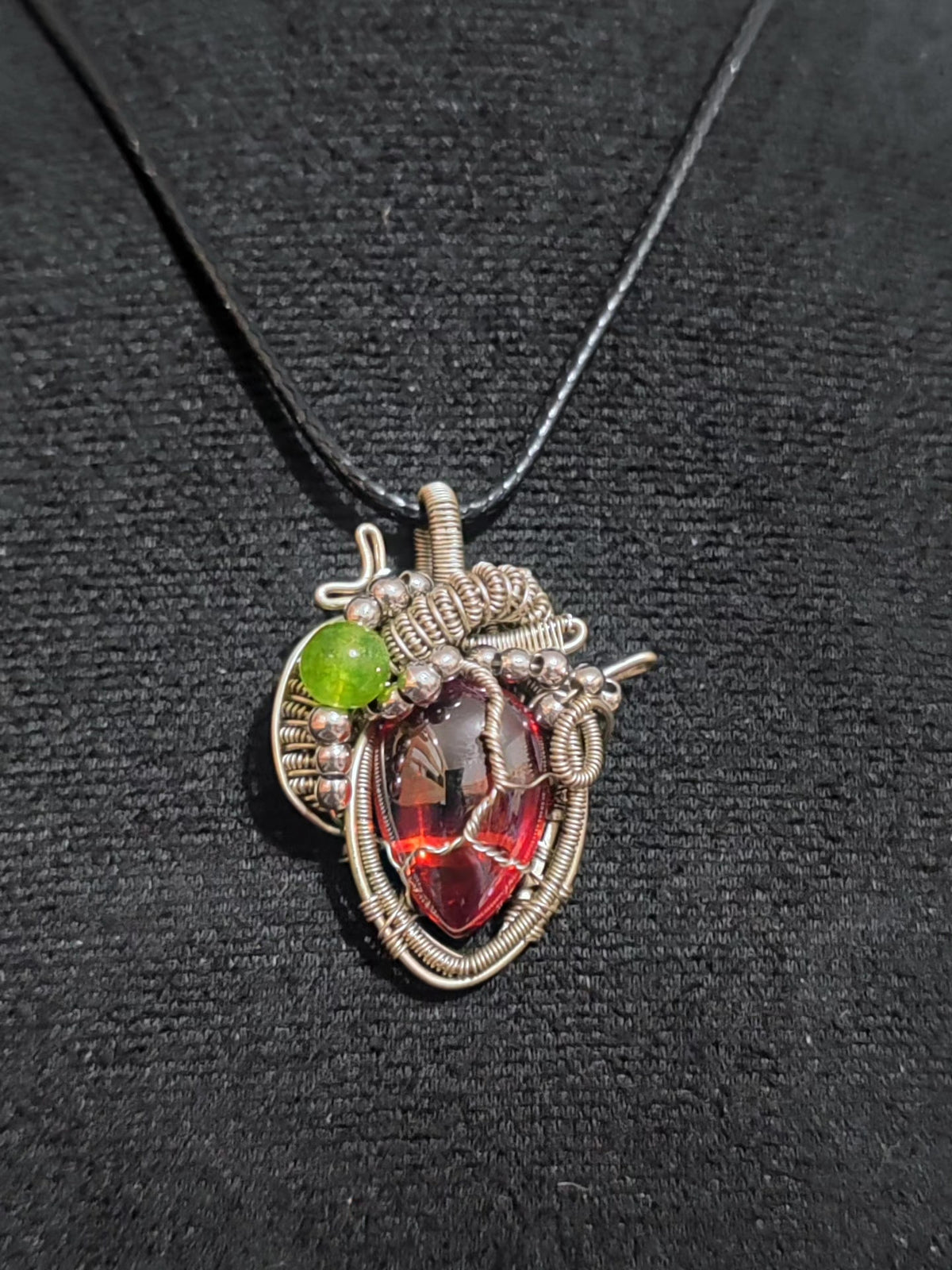 Wire Wrapped Heart Pendant Necklace