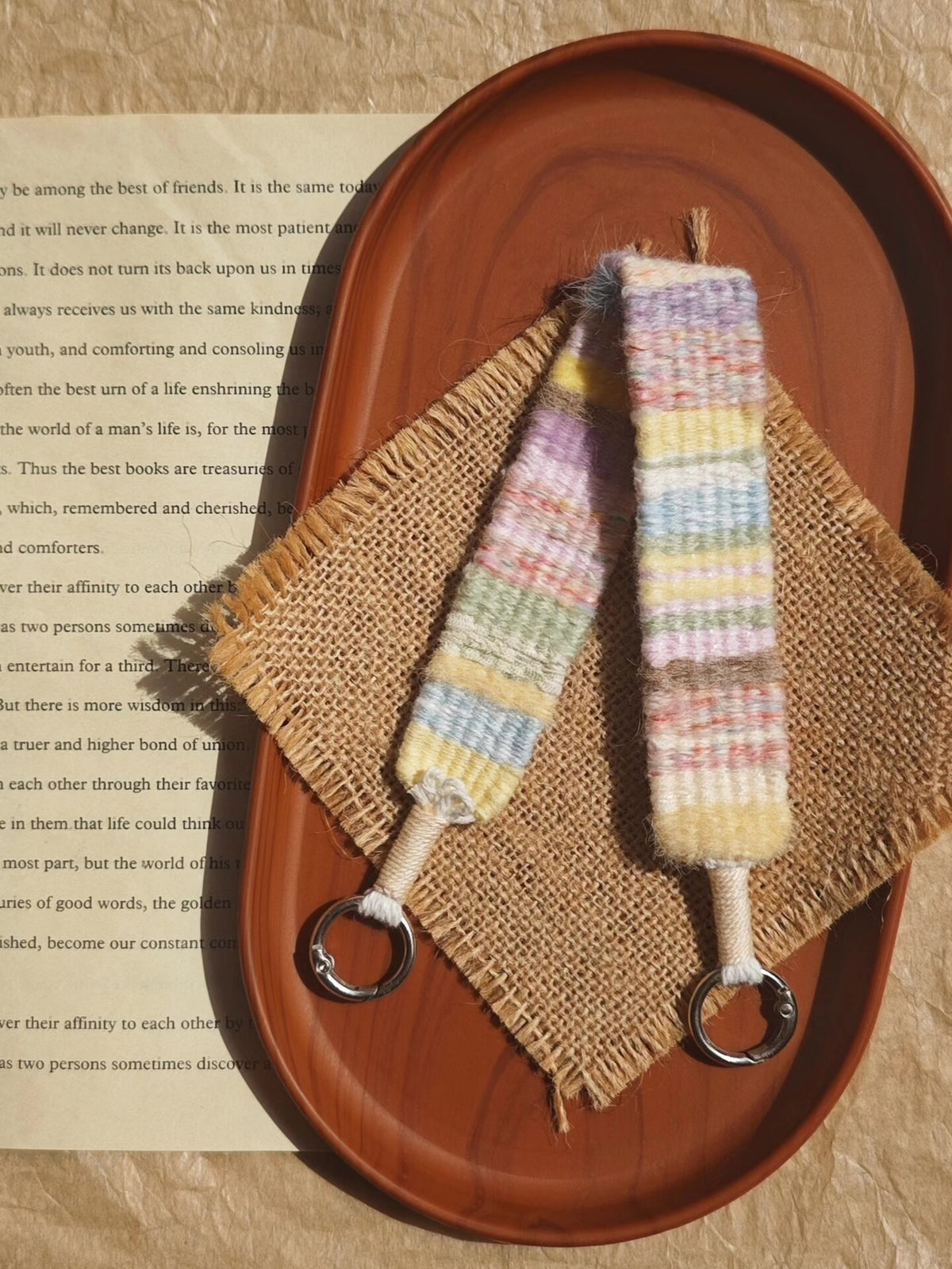 Handwoven Pastel Woven Lanyard Strap