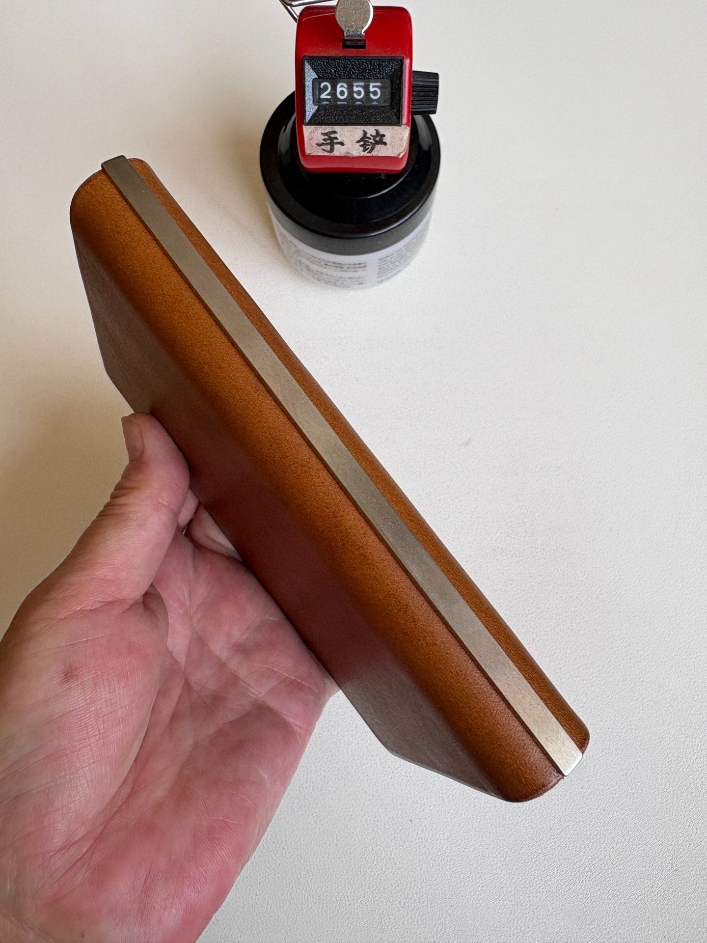 A7 Buttero Leather Ring-Bound Notebook Cover with Steel Back Plate