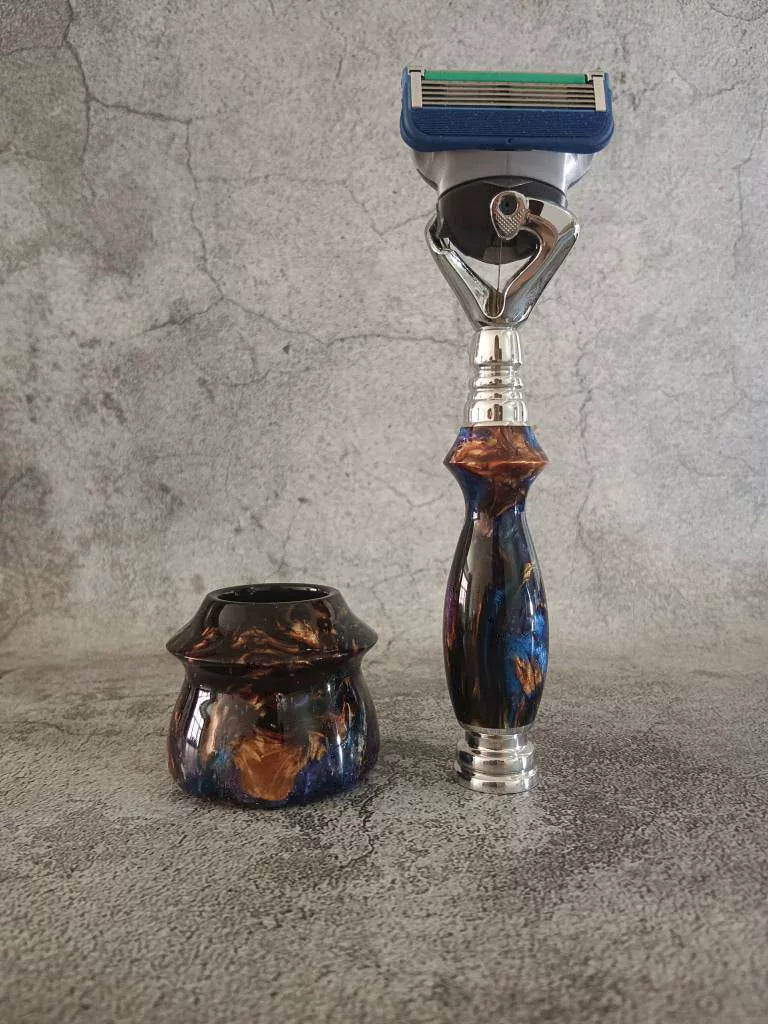 Manual Razor with Marbled Resin Handle