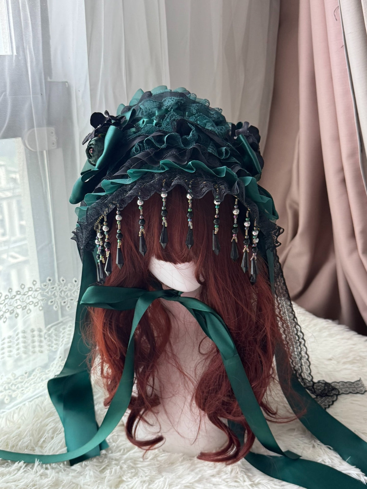 Emerald Green Lolita Mini Hat Hair Accessory