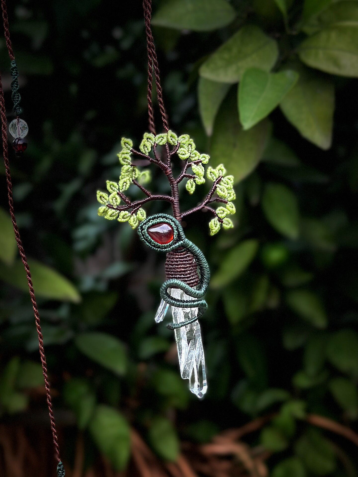 Handmade Tree of Life Crystal Necklace