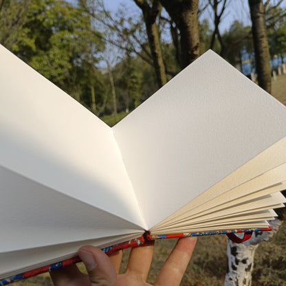Custom Handmade Watercolor Sketchbook with Coptic Stitch Binding and 300gsm Semi-Cotton Paper