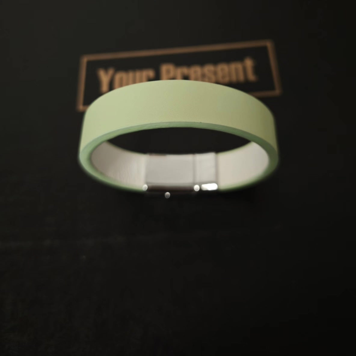 Mint Leather Wrap Bracelet with Magnetic Clasp