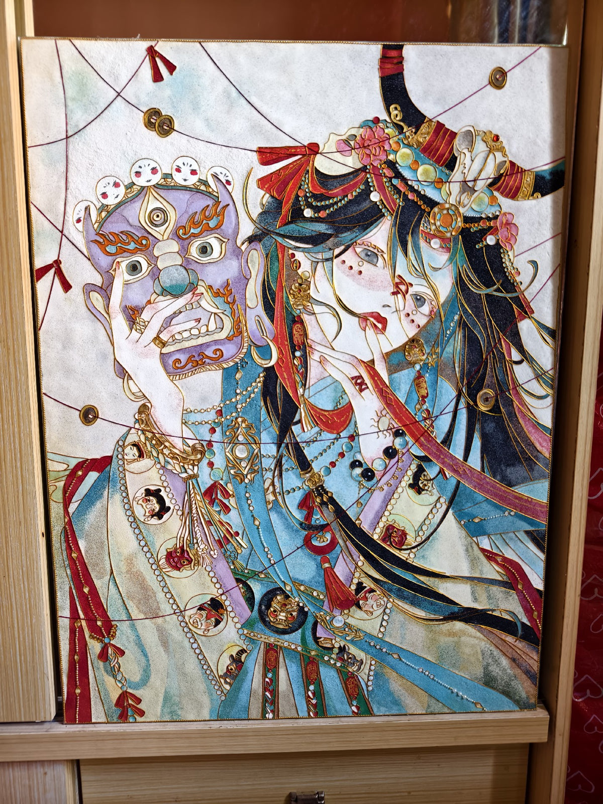 Cloisonne Anime Art Framed Coaster Set
